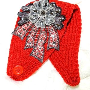 Women's cold weather Headband with Embellishments